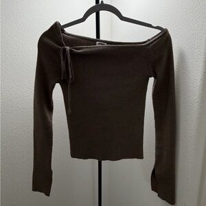 Cotton On Brown Off-Shoulder Sweater